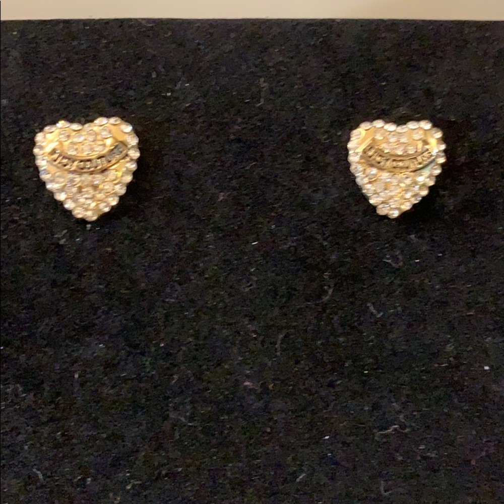 Juicy Couture rhinestone heart studs. Bling bling!